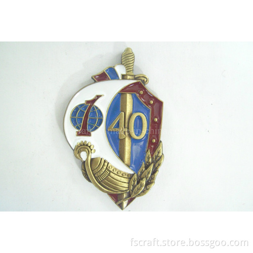 Antique Copper Enamel Pin Badges